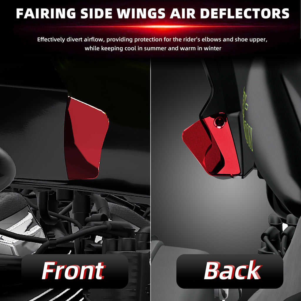 9" Windshield Windscreen with Fairing Side Wings Air Deflectors for Harley Softail 2022 2023 2024 Low Rider ST El Diablo FXRST FXLRST