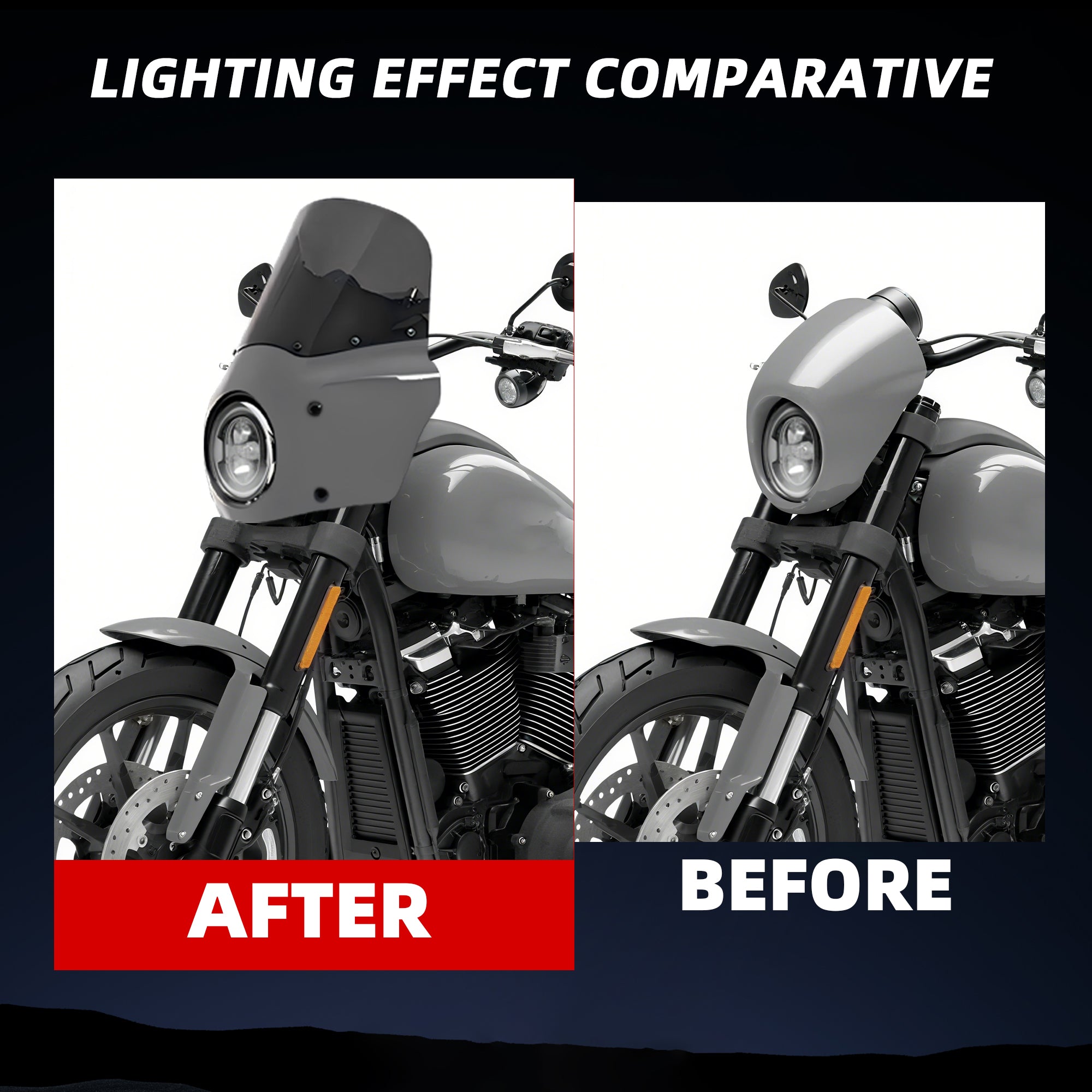 GUNSHIP GRAY Shell 11 inch Motorcycle Front Fairing For Road Warrior Fairing Only For Harley Softail Low Rider S FXLRS 2020-2024
