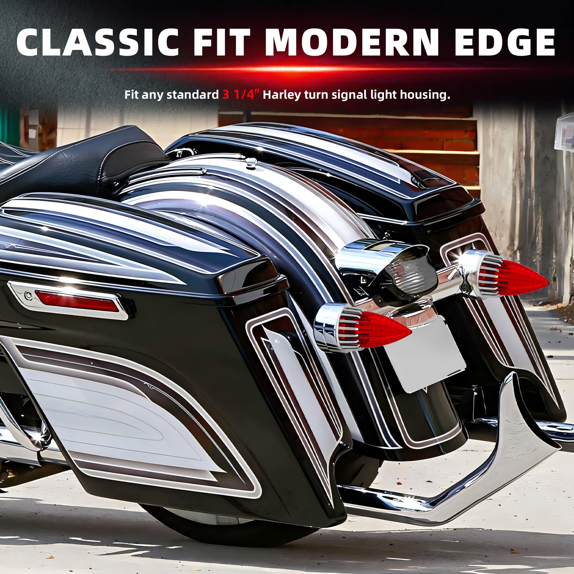 3 1/4" Motorcycle Turn Signal 2 Pack Bullet Rear Tail Light Lens Covers for Harley Softail Electra Glide Fatboy Heritage Softail Road Glide Softail Springer Tour Glide