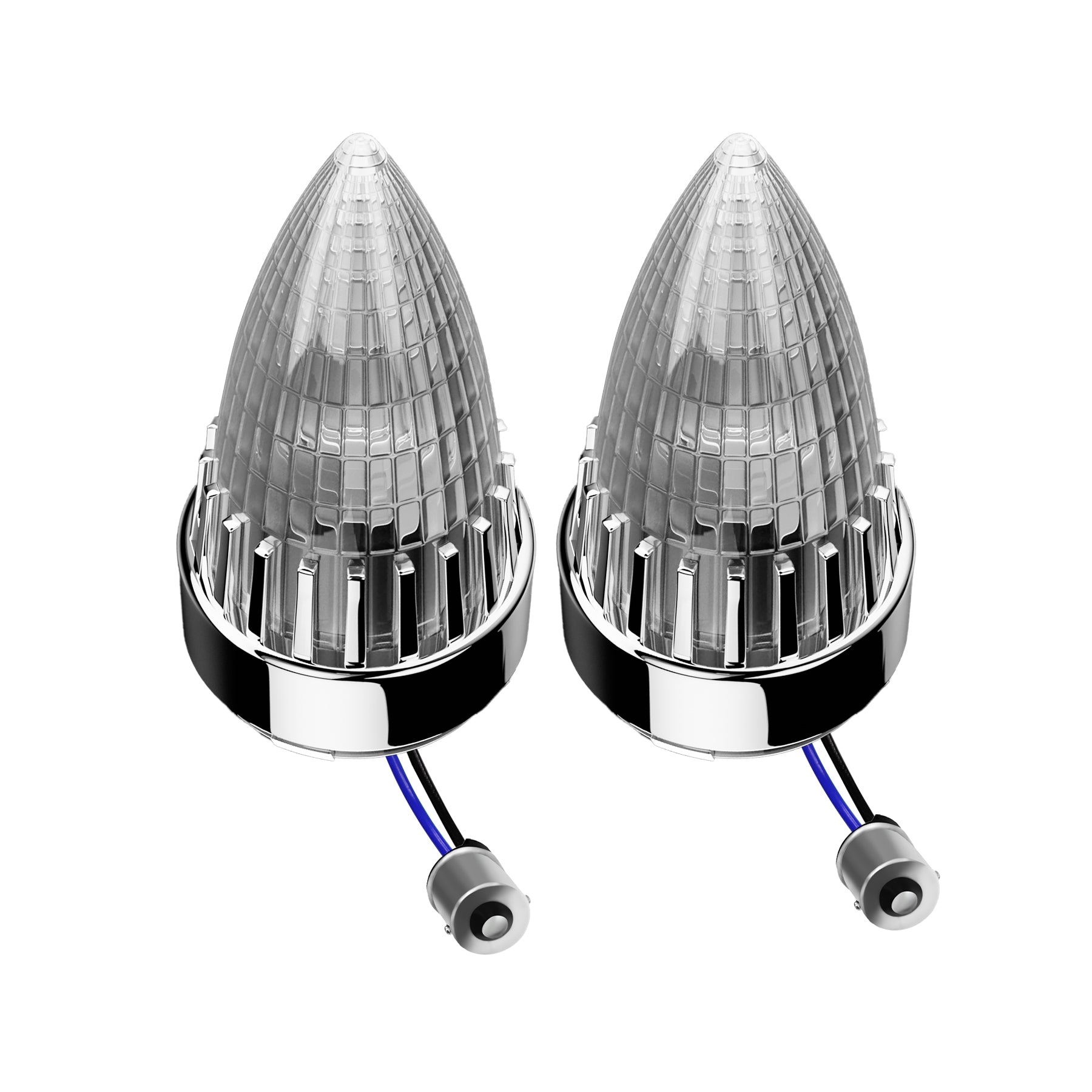 Classic 2" Clip-In Turn Signal Lens With LED & 1156 Plug For Harley