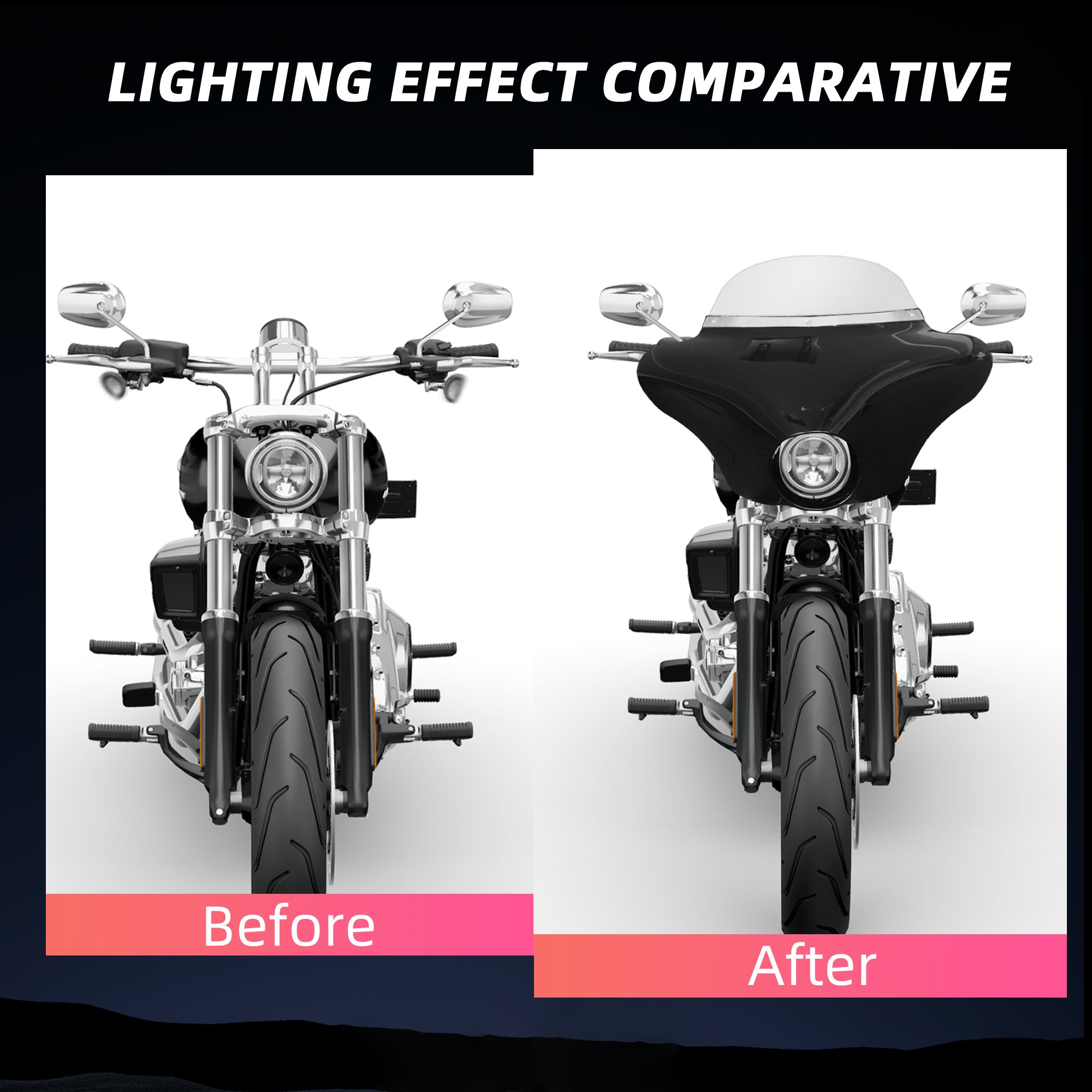Batwing Fairing Smoke/Clear Windshield Chrome/Black Trim With Dyna Brackets For Harley Dyna Glide FXDC 2006-14 FXD Street Bob FXBB Low Rider S FXDLS