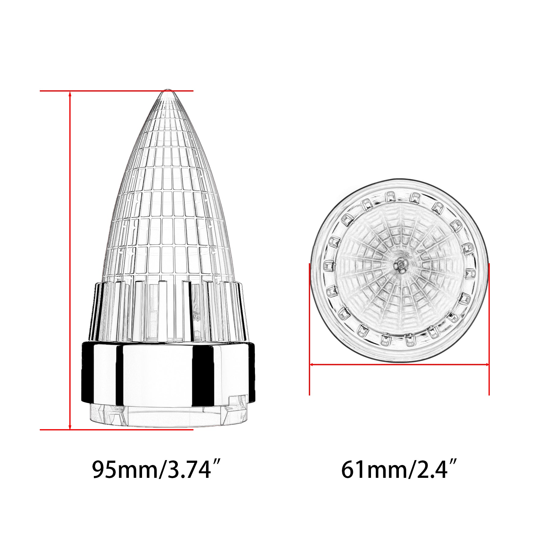 Classic Bullet 2" Clip-In Turn Signal Lens With LED & 1157 Plug
