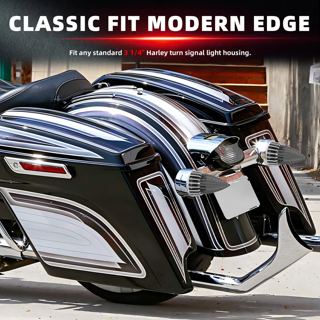 3 1/4" Motorcycle Turn Signal 2 Pack Bullet Rear Tail Light Lens Covers for Harley Softail Electra Glide Fatboy Heritage Softail Road Glide Softail Springer Tour Glide