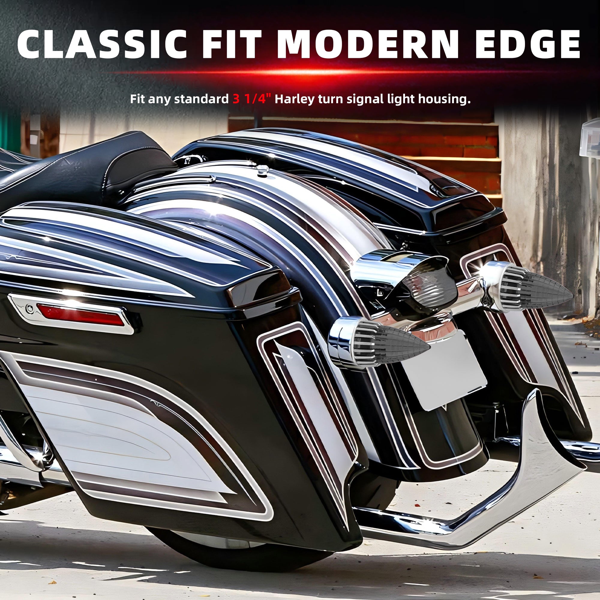 3 1/4" Motorcycle Turn Signal 2 Pack Bullet Rear Tail Light Lens Covers for Harley Softail Electra Glide Fatboy Heritage Softail Road Glide Softail Springer Tour Glide