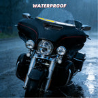Black Windshield Trim Batwing Fairing Led Lights with LED Running Light & Amber Turn Signal for Harley 2014-2023 Touring Electra Glide Street Glide Ultra Limited
