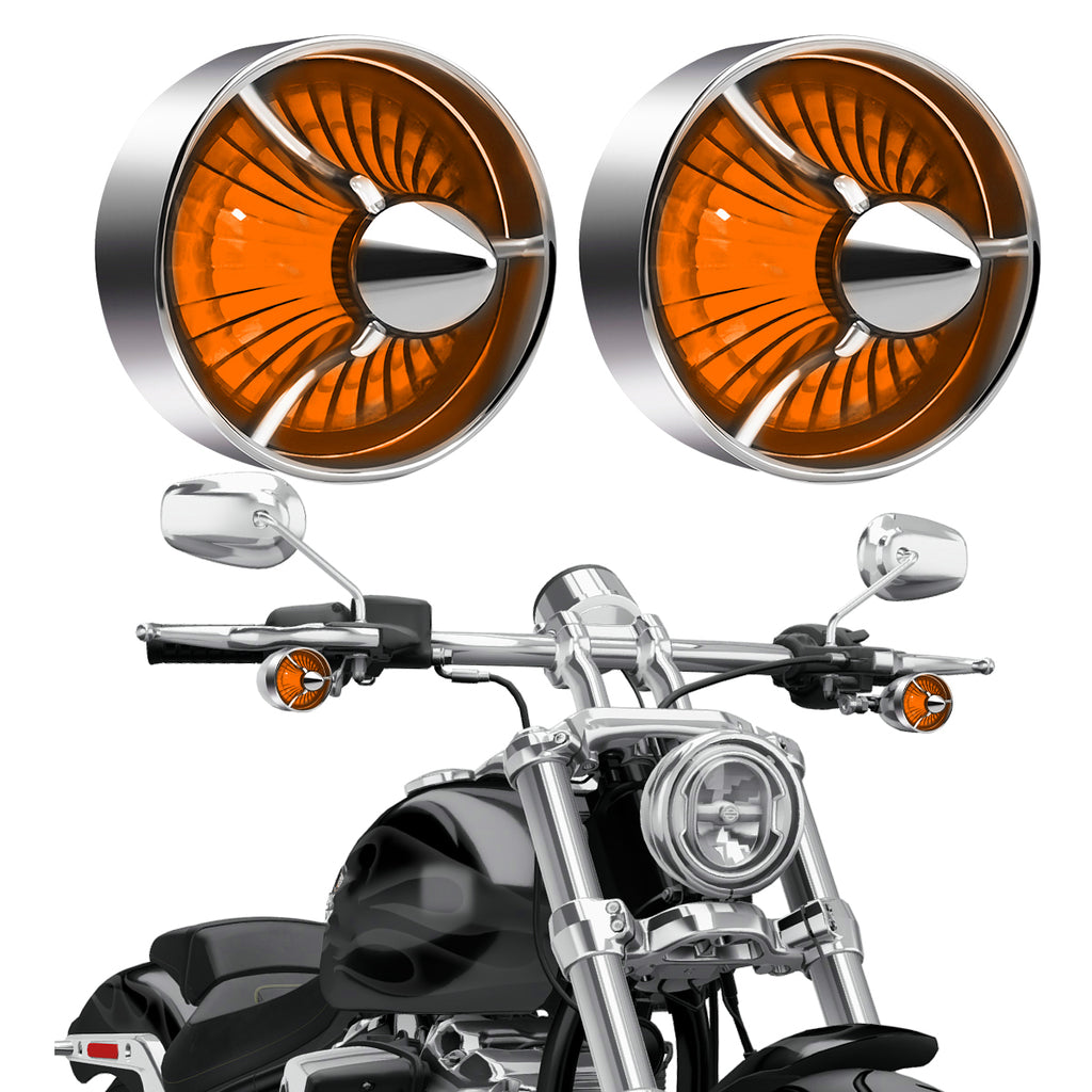 Motorcycle Turn Signal 2" Turbo Red Lenses Clip-On 2 pack Rear Tail Light Lens Covers for Harley Softail Street Road Glide Fat boy Sportster Dyna Deluxe