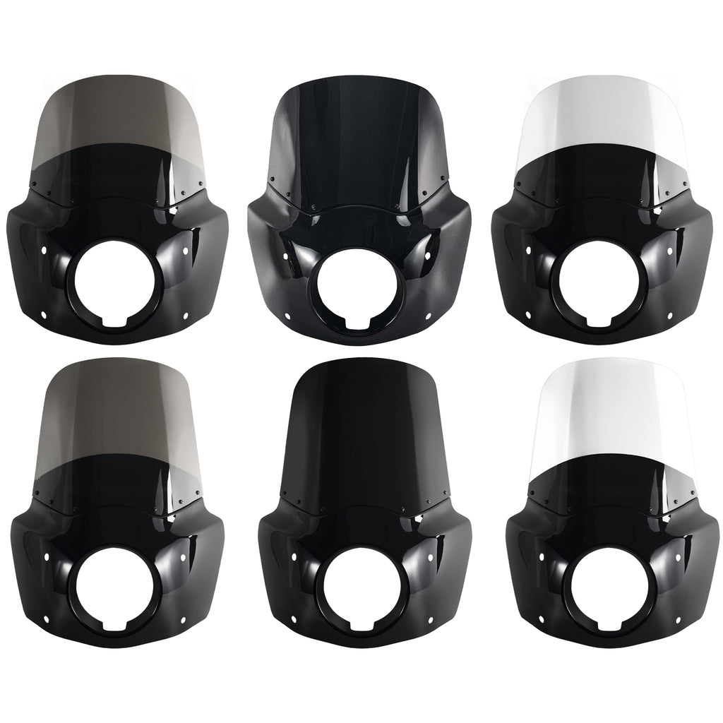 Front Headlight Fairing W/15" 11" Windshield For Dyna FXD FXDB FXDC FXDL 2006-2017