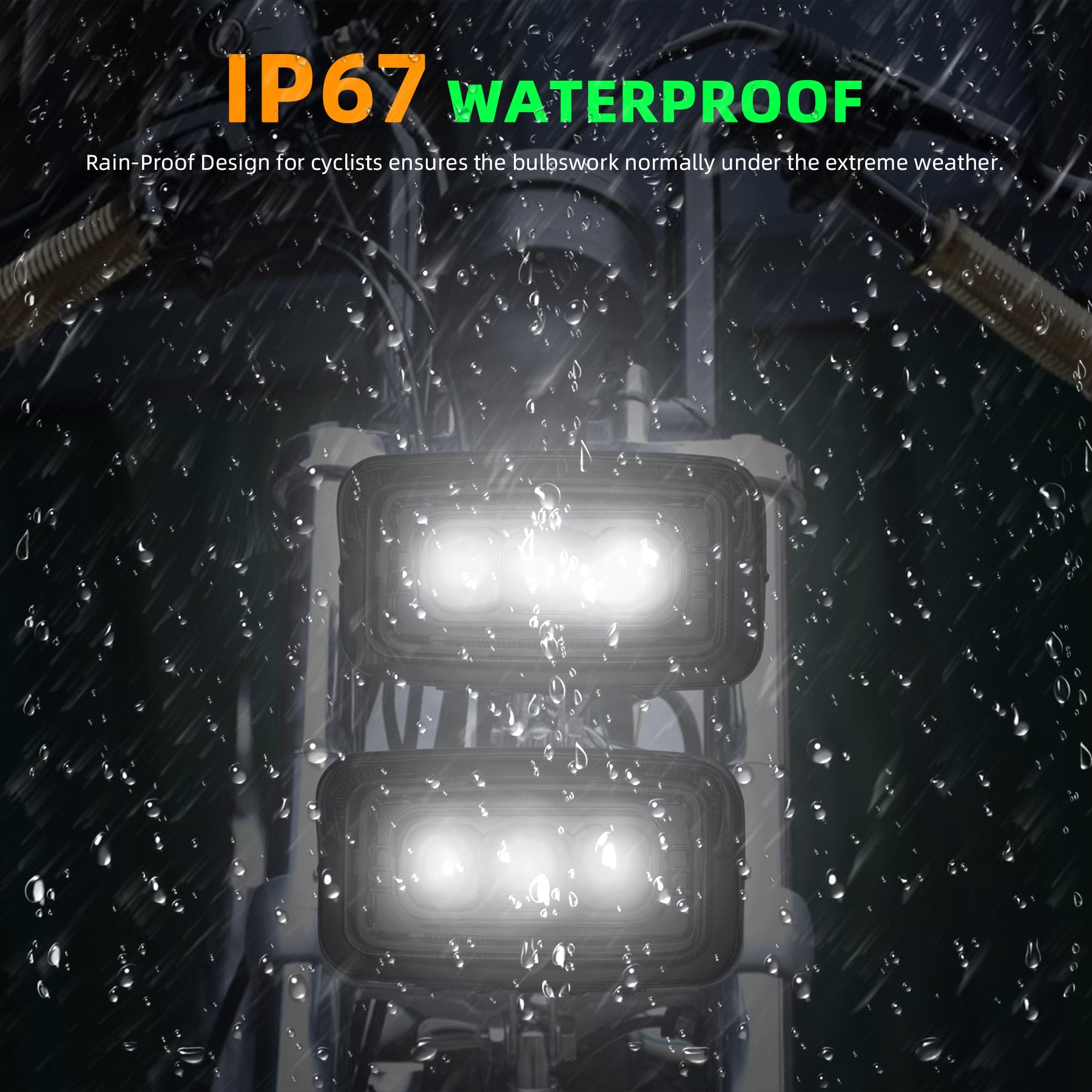 Motorcycle LED Square Headlight