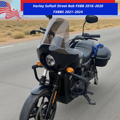 Motorcycle 5.75” Headlight Fairing Cover 17” Tall Touring Sport Windshield with 35-49MM Fork Clamps Universal for Harley Suzuki Honda Yamaha Kawasaki Chopper Bobber Cafe Racer