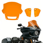 9" Windshield Windscreen with Fairing Side Wings Air Deflectors for Harley Softail 2022 2023 2024 Low Rider ST El Diablo FXRST FXLRST