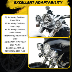 Harley 7" Headlight Lights 4.5" Passing Fog Lamp Visor Trim Ring Bezel Cover