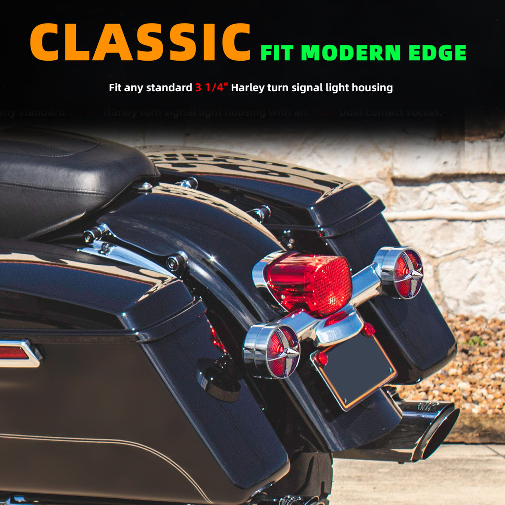 Retro Turbine 3 1/4" Screw-In Turn Signal Lens For Harley Heritage Road King Electra Glide