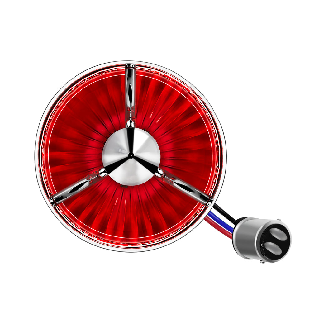 Classic Tri Bar 2" Clip-In Turn Signal Lens With LED & 1157 Plug For Harley