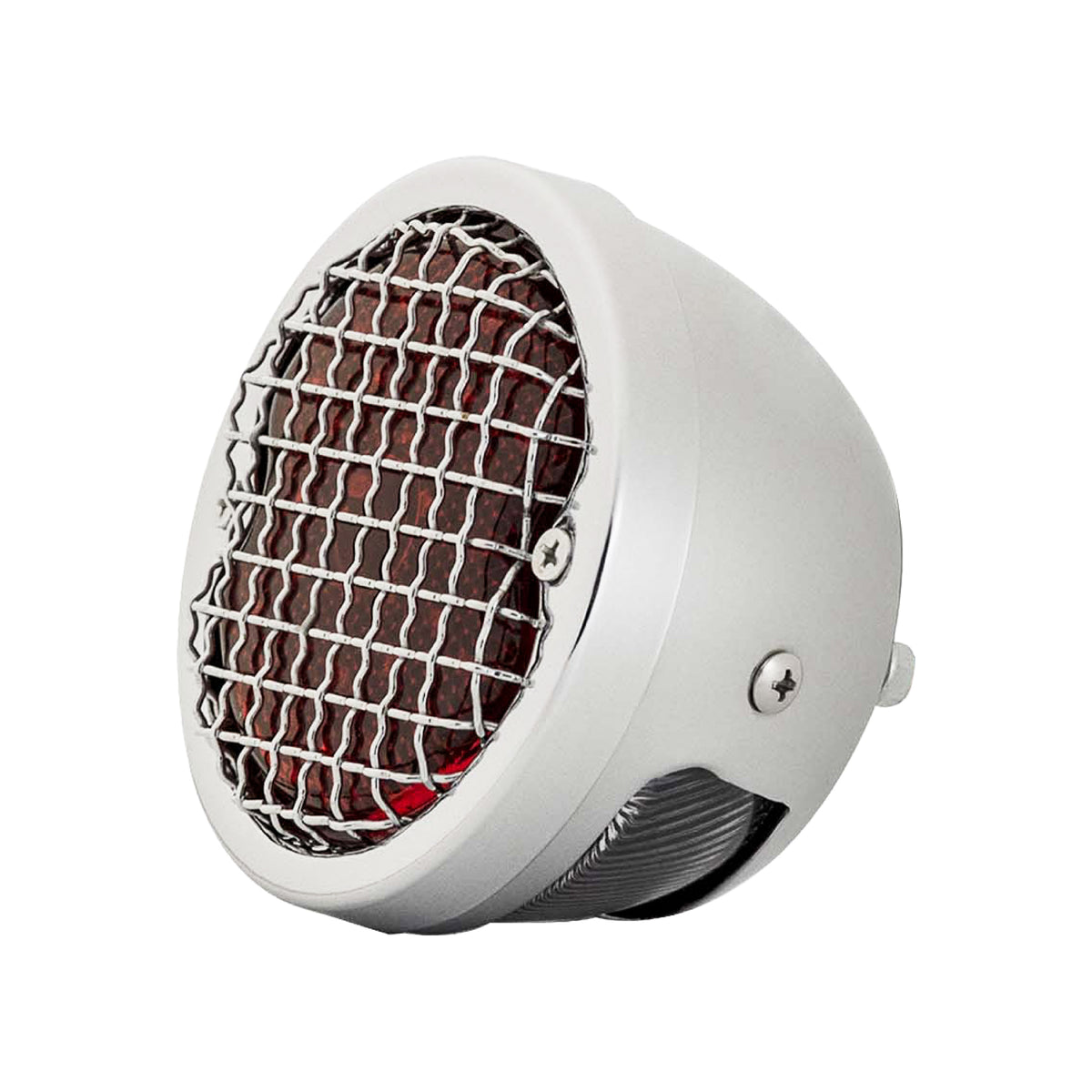Round Motorcycle LED Tail Light with Mesh Grill Protector Guards
