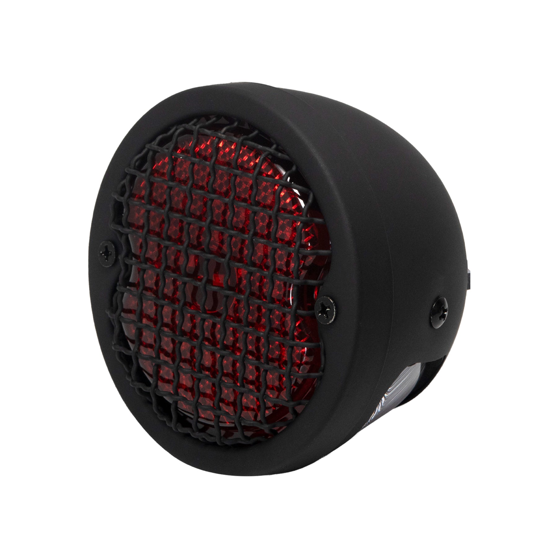 Round Motorcycle LED Tail Light with Mesh Grill Protector Guards Secondary image