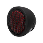 Round Motorcycle LED Tail Light with Mesh Grill Protector Guards