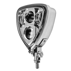Motorcycle LED Headlight Upgraded High Low Beam Front Lamp, Triangle Light Bottom Mount Universal Fit for Chopper Bobber
