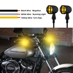 Motorcycle LED Bullet Grill Turn Signals Front Rear Indicator