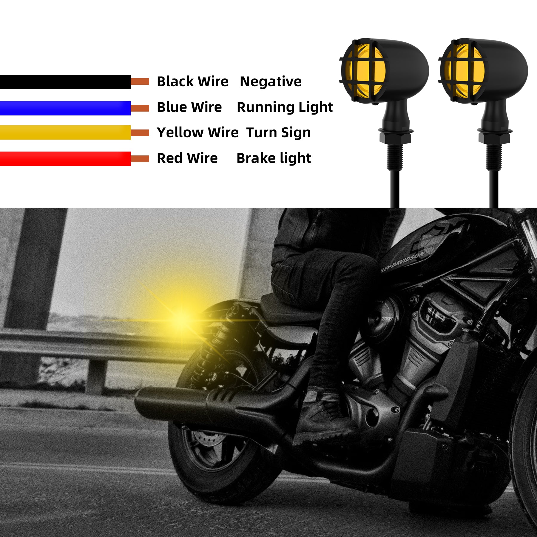 Motorcycle LED Bullet Turn Signals Front Rear Indicator