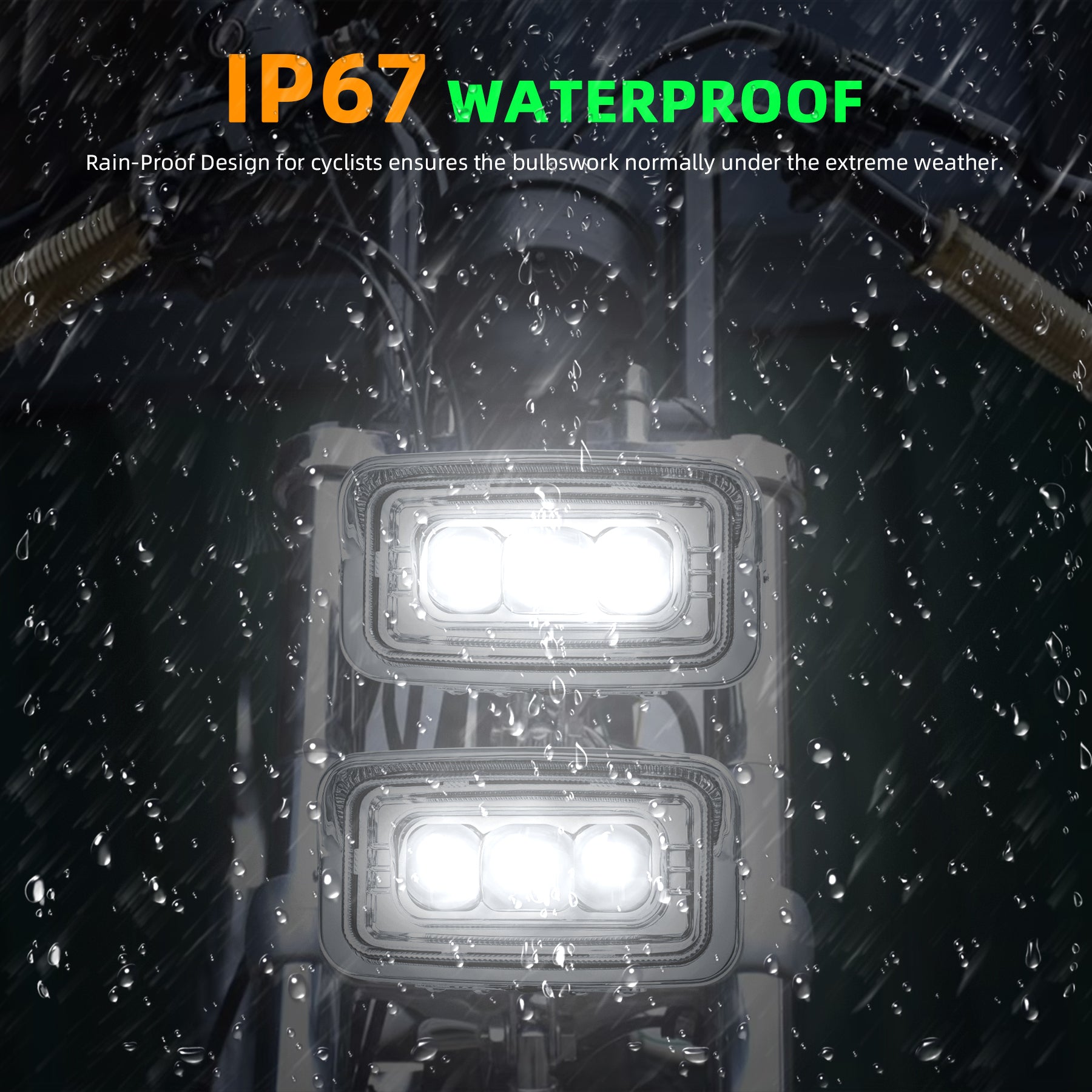 Motorcycle LED Square Headlight