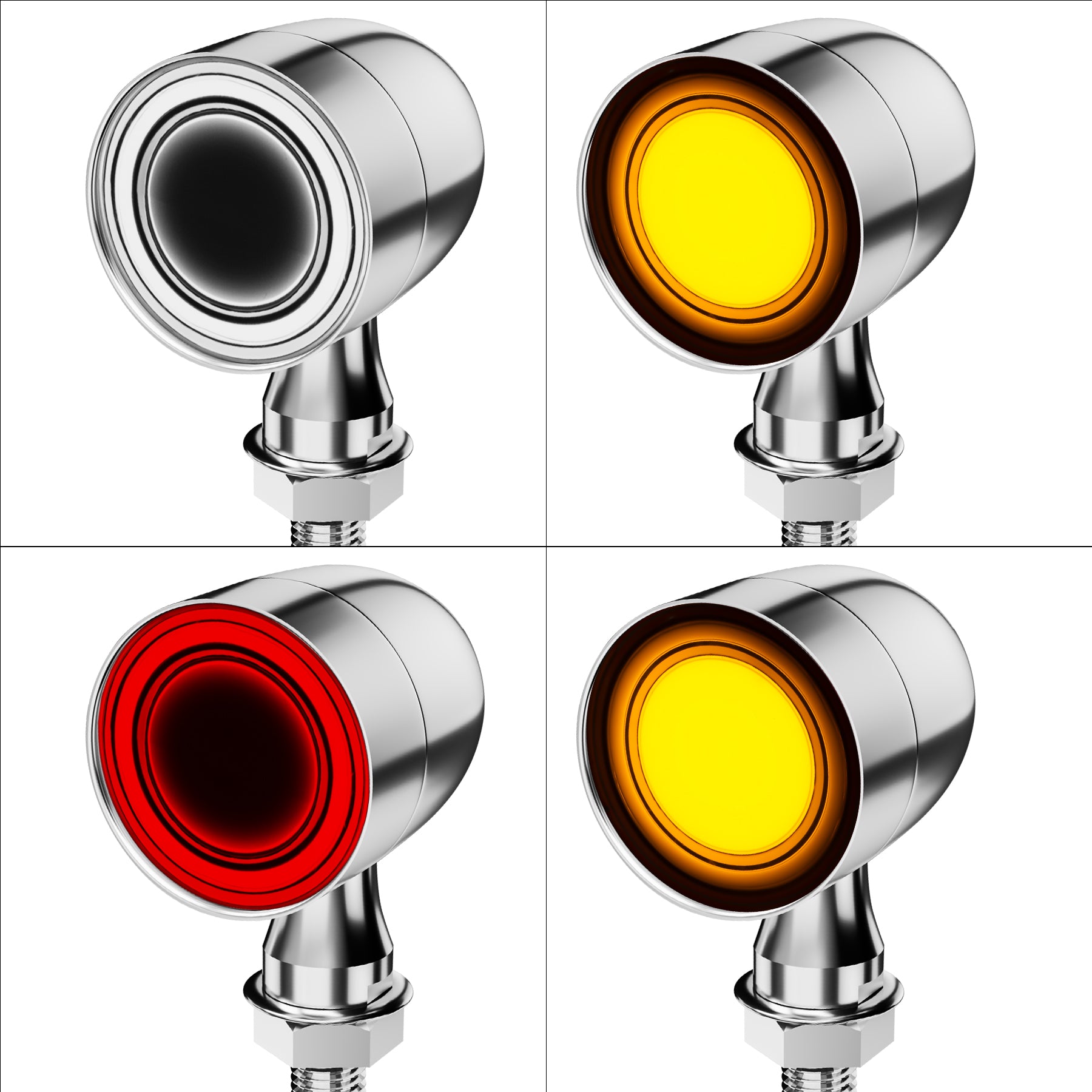 Motorcycle LED Bullet Turn Signals Front Rear Indicato