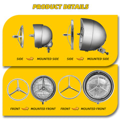 Harley 7" Headlight Lights 4.5" Passing Fog Lamp Visor Trim Ring Bezel Cover
