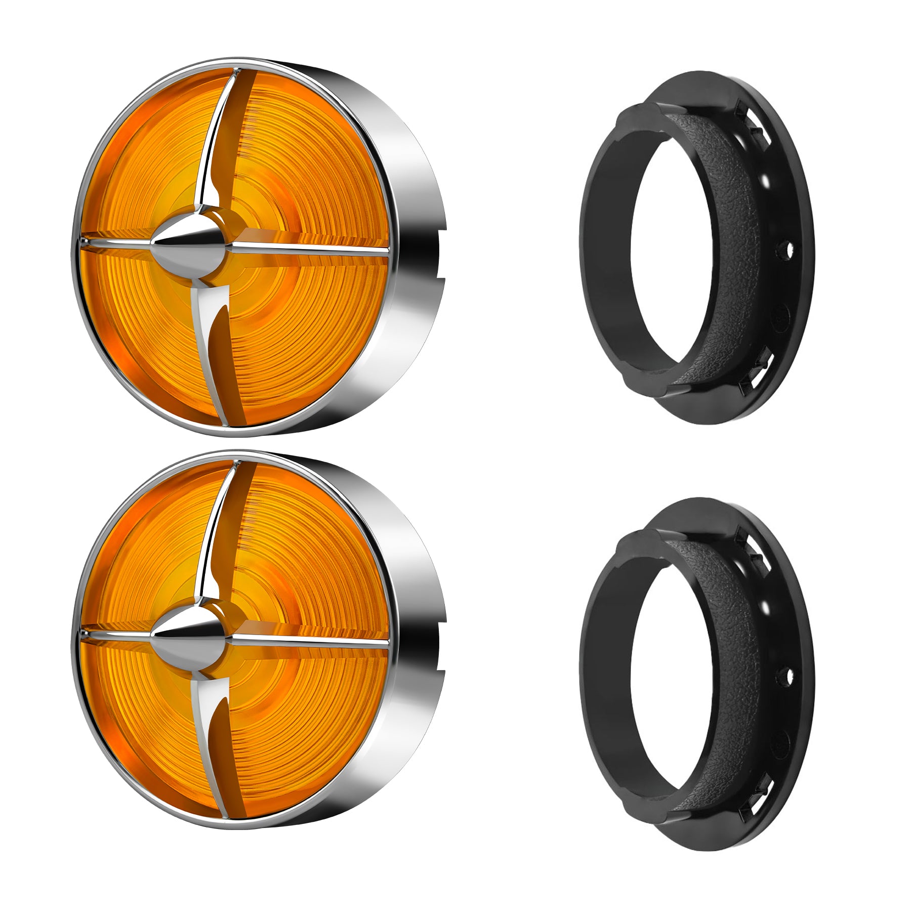 Retro Turbine 3 1/4" Screw-In Turn Signal Lens For Harley Heritage Road King Electra Glide Main image