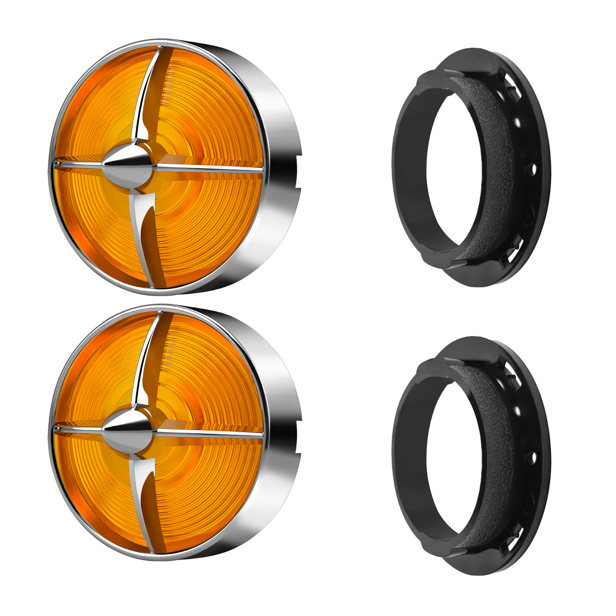 Retro Turbine 3 1/4" Screw-In Turn Signal Lens For Harley Heritage Road King Electra Glide