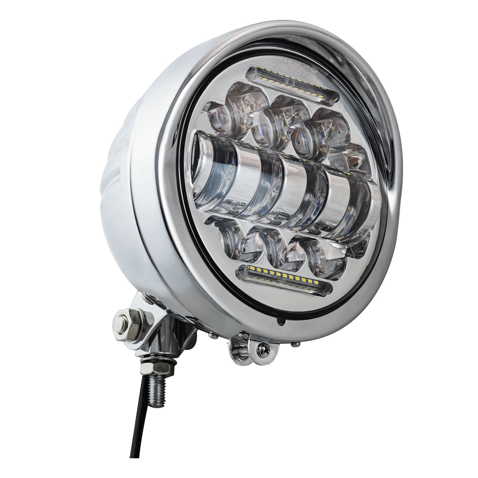 Motorcycle 5.75" LED  Visor Headlight with DRL