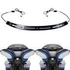 Black Windshield Trim Batwing Fairing Led Lights with LED Running Light & Amber Turn Signal for Harley 2014-2023 Touring Electra Glide Street Glide Ultra Limited