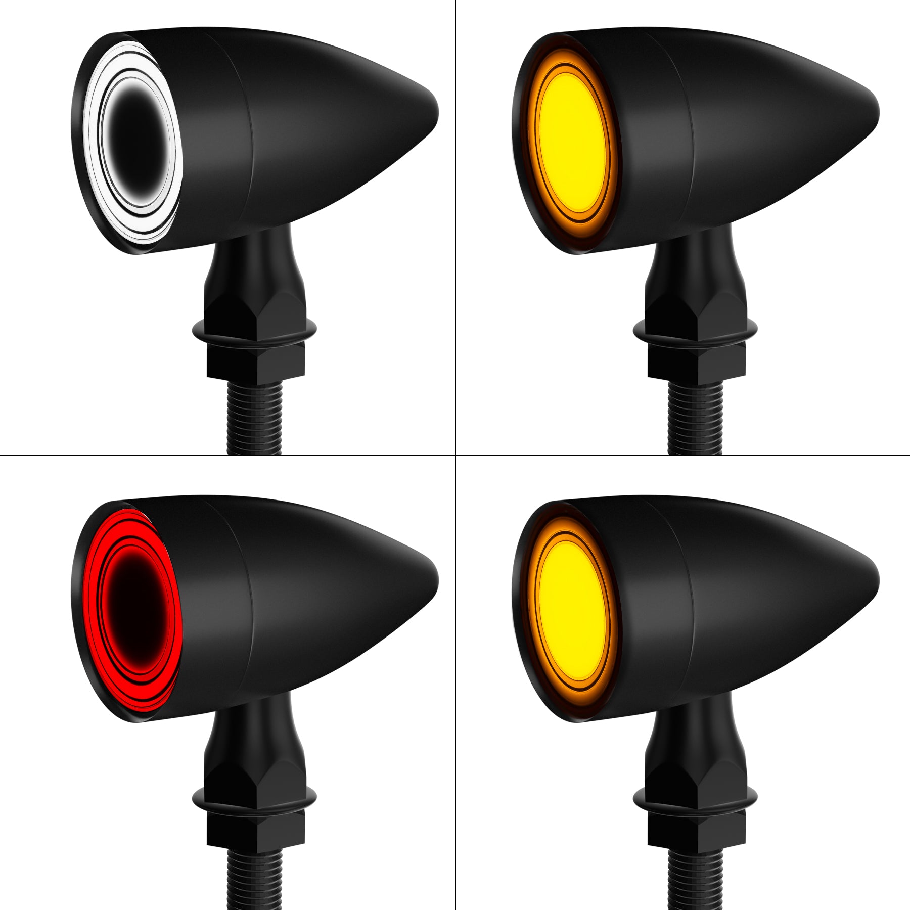 Motorcycle LED Bullet Turn Signals Front Rear Indicato