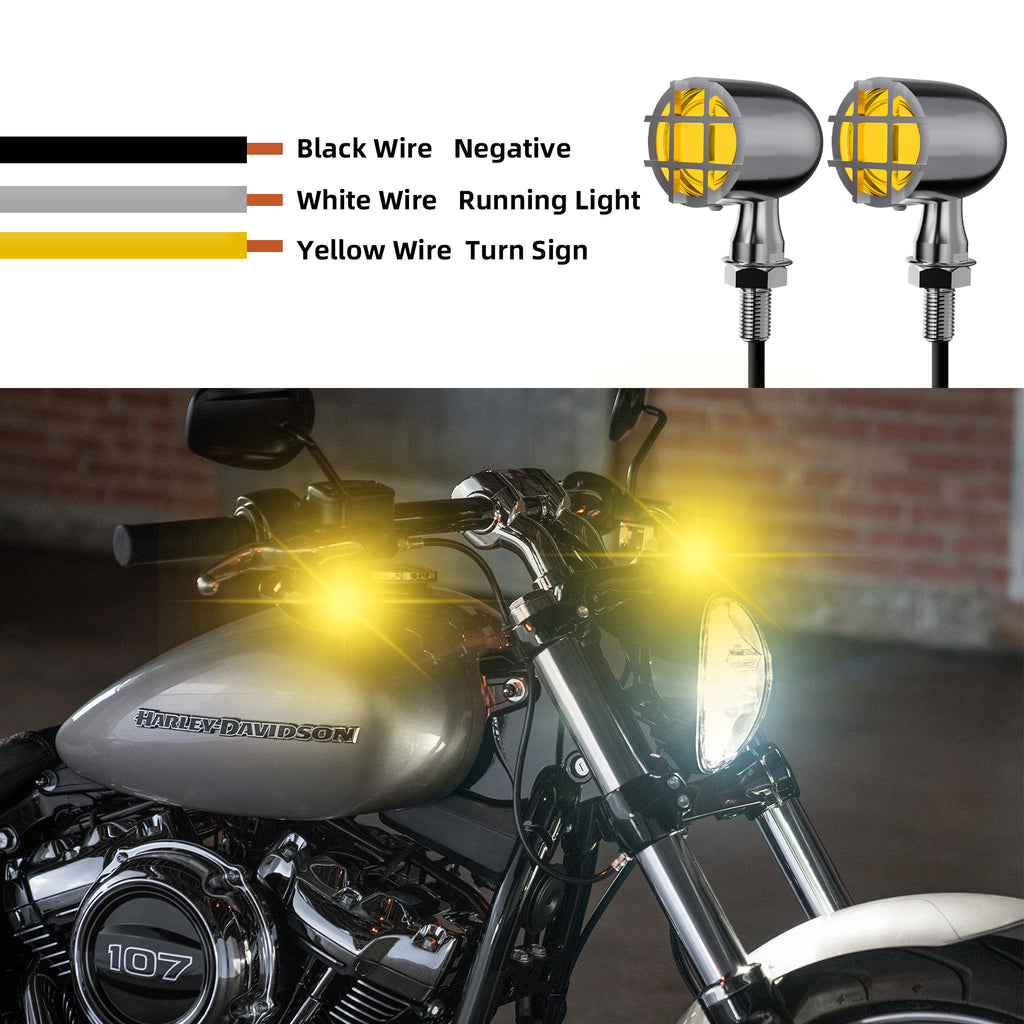 Motorcycle LED Grill Turn Signals Front Rear Indicator
