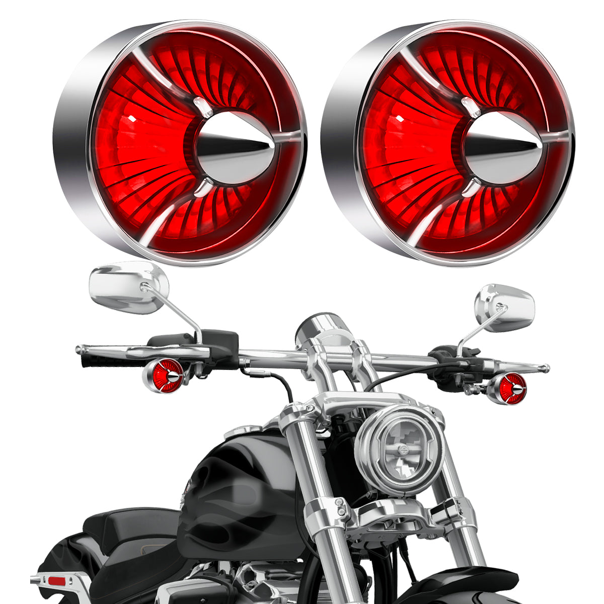 2" Motorcycle Turn Signal Clip-on Rear Tail Light Lens Covers for Harley Softail Street Road Glide Sportster Dyna Deluxe Secondary image