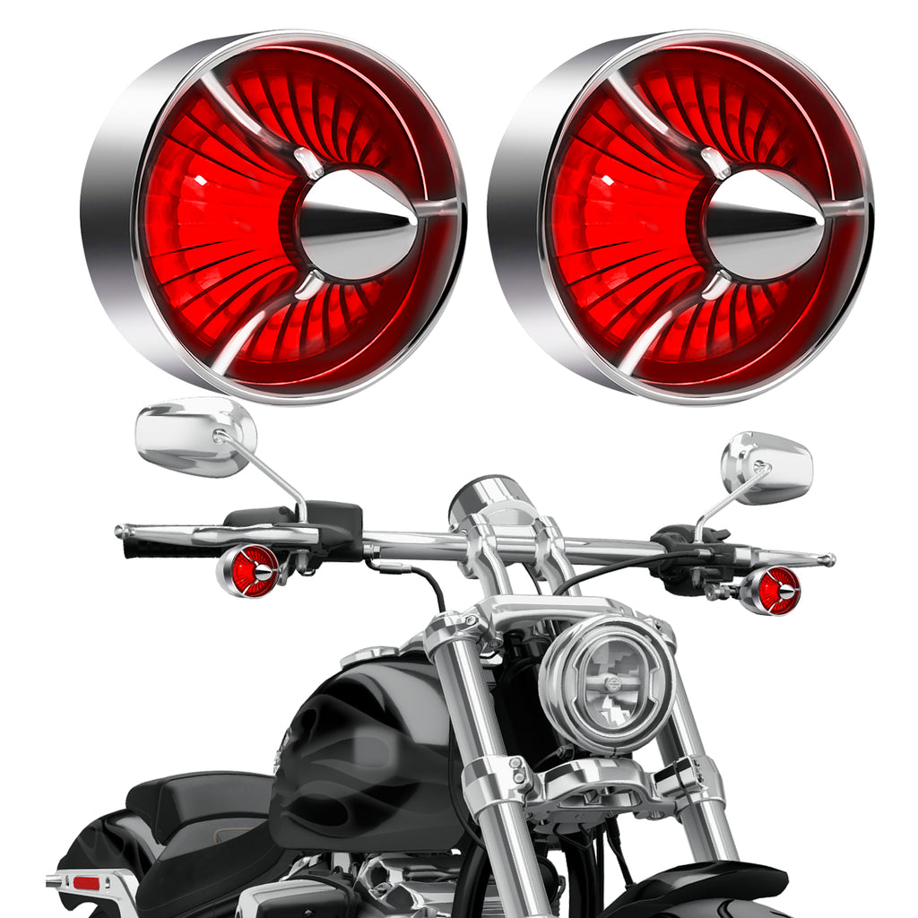 2" Motorcycle Turn Signal Clip-on Rear Tail Light Lens Covers for Harley Softail Street Road Glide Sportster Dyna Deluxe