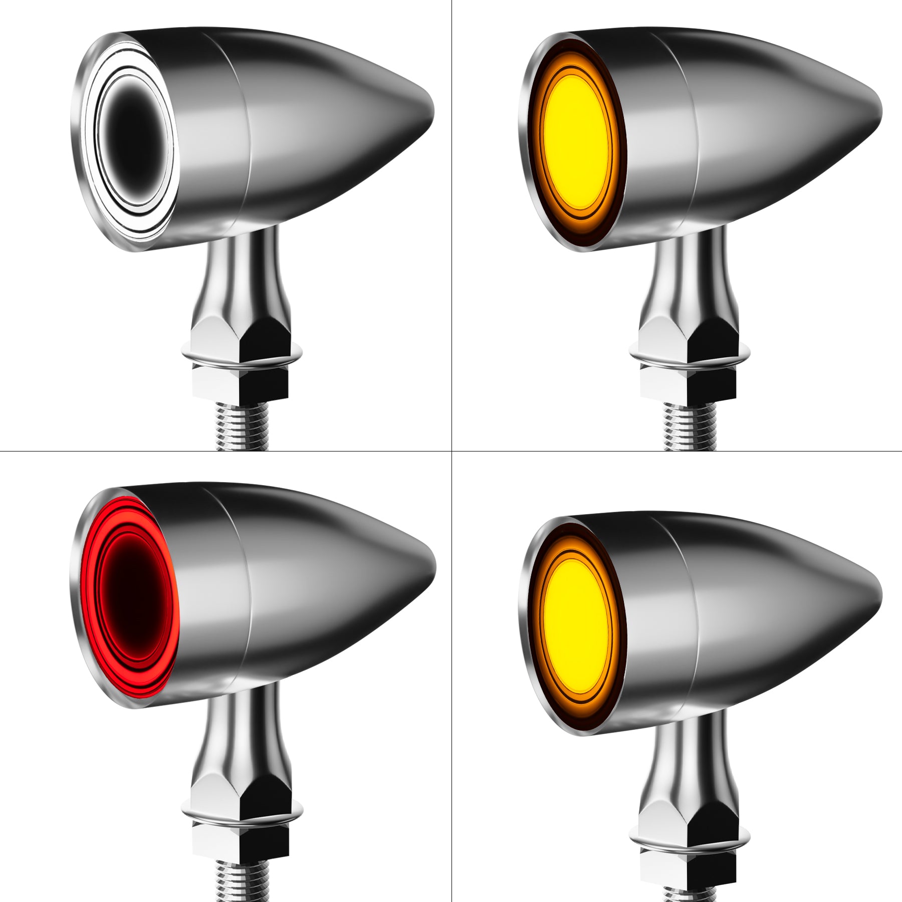 Motorcycle LED Bullet Turn Signals Front Rear Indicato