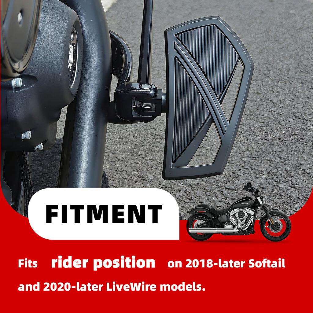 Motorcycle Mini Floorboards Front Rider Foot Pegs Pedals Rests Highway Footpegs for Harley 2018-2024 Softail Slim Fat Boy Street Bob Fat Bob Low Rider S Breakout Heritage Classic