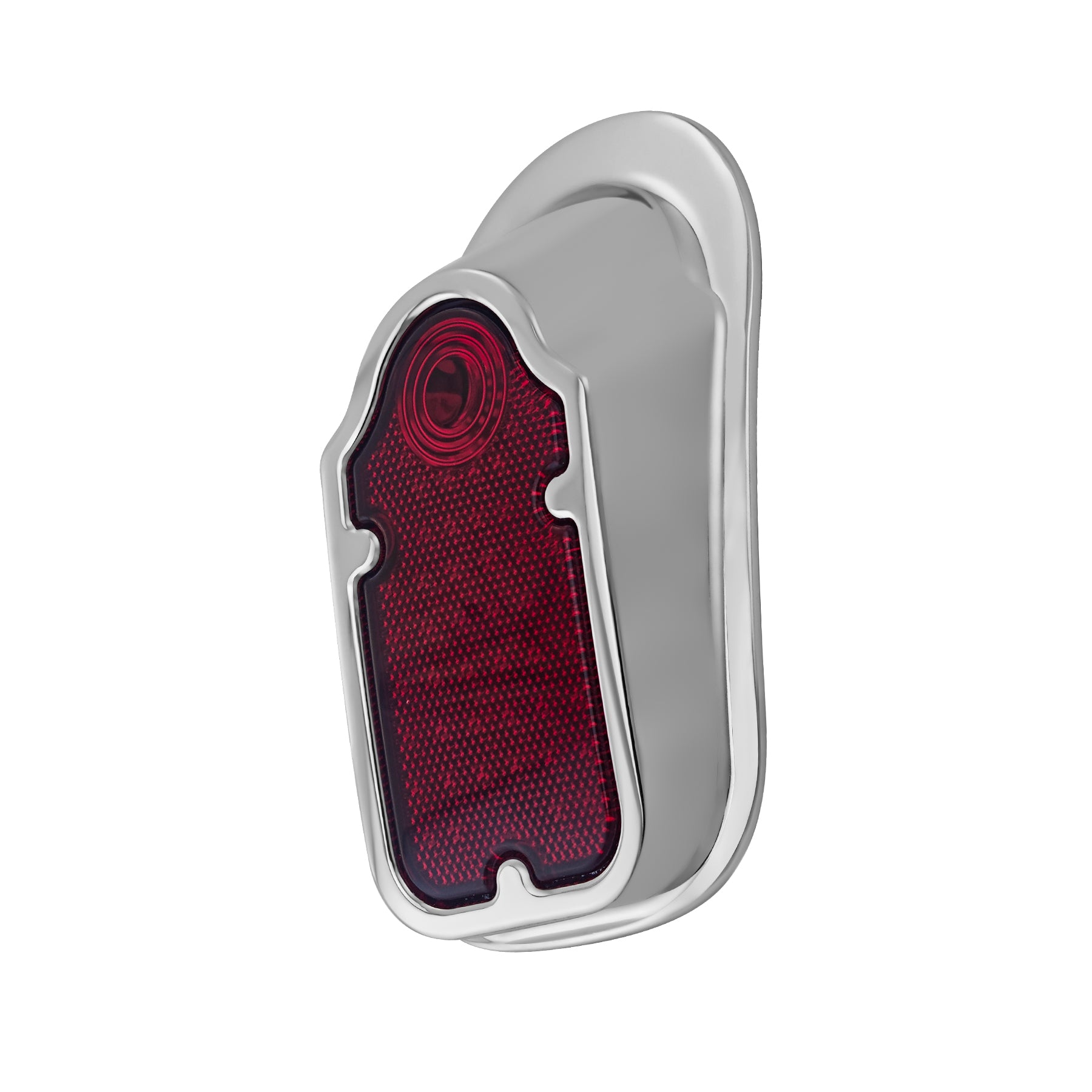 Motorcycles LED Brake Tail Light, Chrome Metal Tombstone Red Taillight with High-Low Brightness, Compatible with Harley Bike