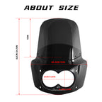Motorcycle Fairing with 15" Smoke Windshield Windscreen & 48-58mm Mounting Kit Headlight Extension Block For Harley Dyna Fat Bob FXDF 2008 2009 2010 2011 2012 2013 2014 2015 2016 2017