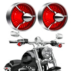 Motorcycle Turn Signal 2" Turbo Red Lenses Clip-On 2 pack Rear Tail Light Lens Covers for Harley Softail Street Road Glide Fat boy Sportster Dyna Deluxe