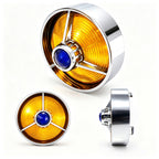 3 1/4" Blue Dot Turn Signal Light Lens Cover for Harley Touring Road Glide Road King Electra Glide Heritage Softail Fatboy Springer 2PCS Tail Light Caps Screw-in Chromed ABS Bezel