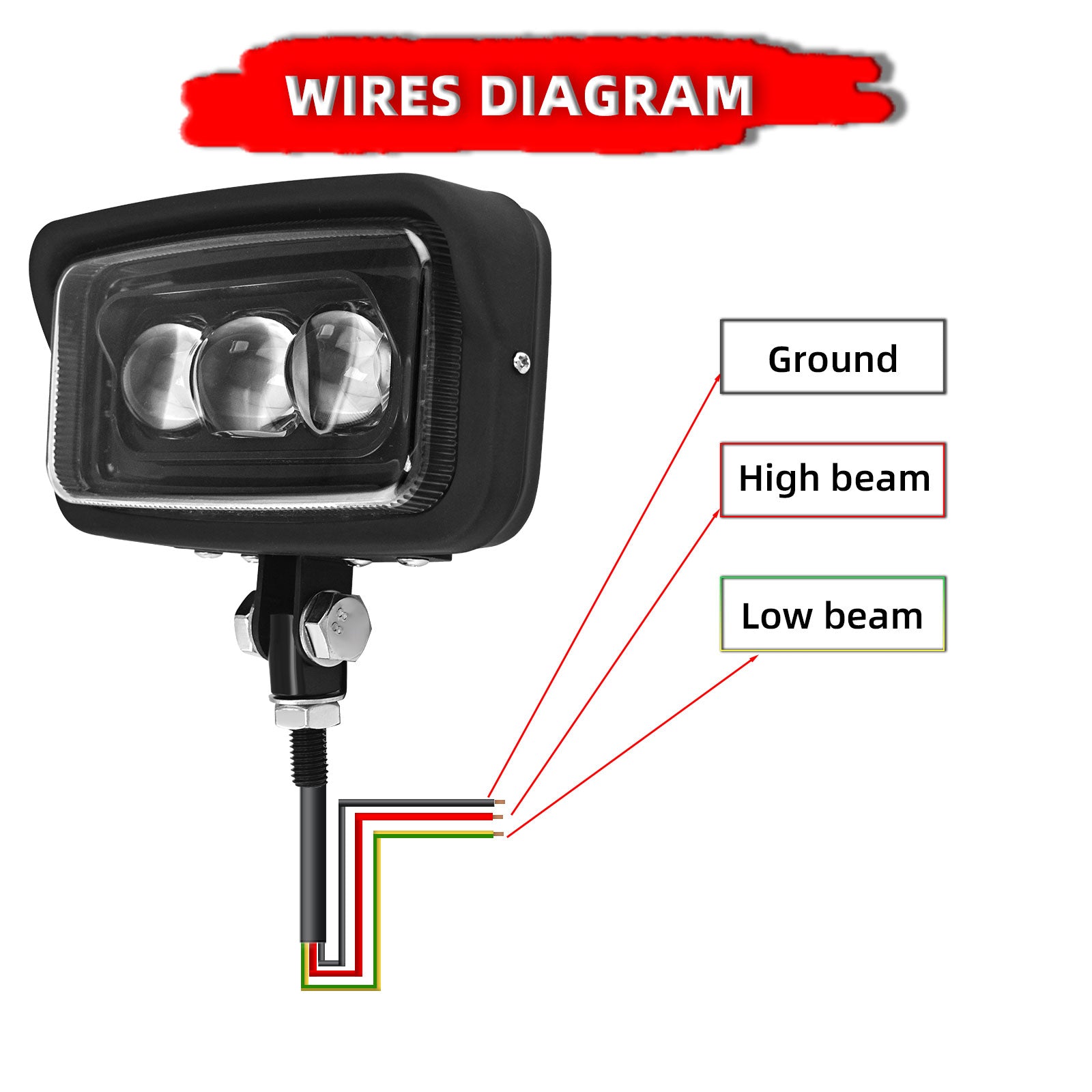 Motorcycle LED Square Headlight