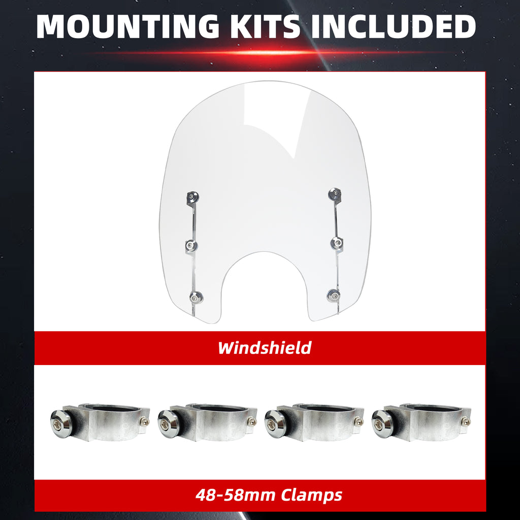 Motorcycle Windshield Motorcycle Windscreen Fit for Harley Softail Street Bob FXBB FXBBS Standard FXST Low Rider FXLR Rocker FXCW Dyna Super Glide FXD