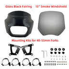 Motorcycle Fairing with 13" Motorcycle Windshield 49mm Mounting Hardware for Harley Softail Fat Bob FXFB FXFBS 2018 2019 2020 2021 2022 2023