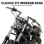 Triangle Motorcycle LED Headlight Motorbike Hi/Lo Beam Headlamp Bottom Mount Head Light Lamp Clear Lens Universal for Harley Kawasaki Honda Yamaha Suzuki Chopper Cafe Racer Bobber
