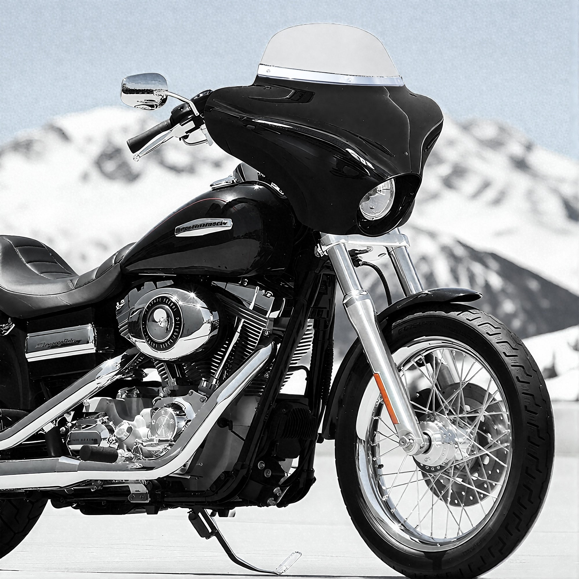 Batwing Fairing Smoke/Clear Windshield Chrome/Black Trim With Dyna Brackets For Harley Dyna Glide FXDC 2006-14 FXD Street Bob FXBB Low Rider S FXDLS