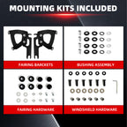 Motorcycle 7" Headlight Fairing with 11" Smoke Windshield Windscreen & Mounting Kits For Harley Touring Road King FLHR 1994-2023, Road King Special FLHRXS 2017-2025