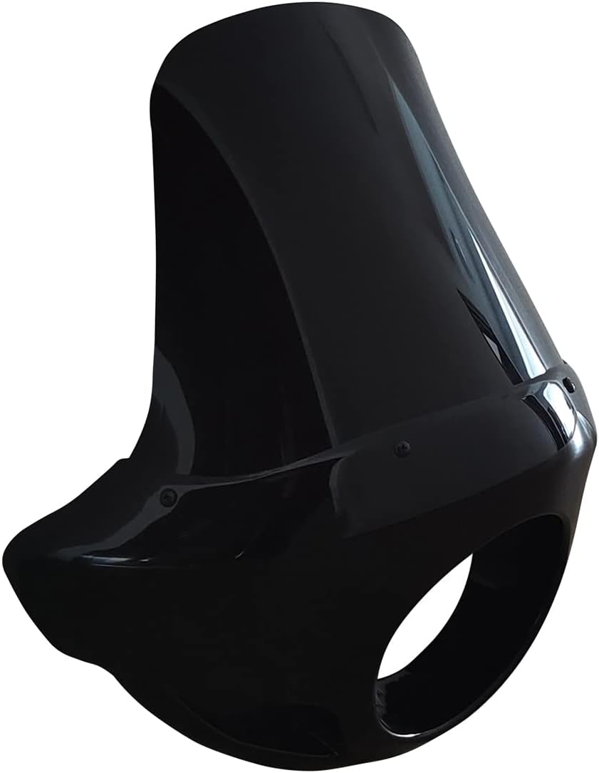 Motorcycle 5.75” Headlight Fairing Cover 17” Tall Touring Sport Windshield with 35-49MM Fork Clamps Universal for Harley Suzuki Honda Yamaha Kawasaki Chopper Bobber Cafe Racer