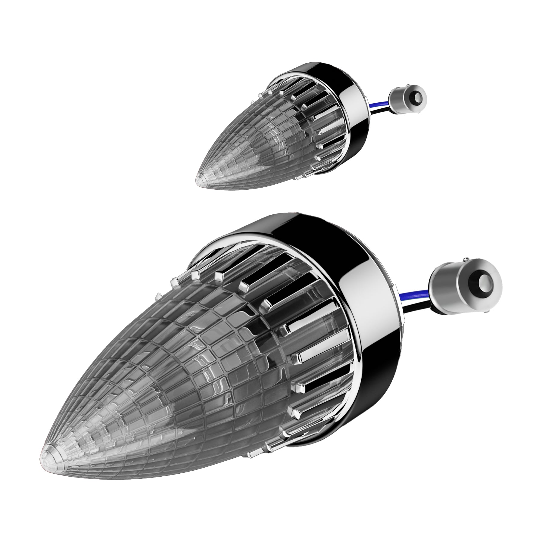 Classic 2" Clip-In Turn Signal Lens With LED & 1156 Plug For Harley