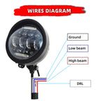 Motorcycle 5.75" LED  Visor Headlight with DRL
