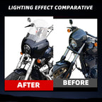 Motorcycle 5.75" Headlight Fairing with 15‘’ Smoke Windshield Windscreen & Mounting Kit Headlight Extension Block For Harley Low Rider S FXLRS 2020 2021 2022 2023